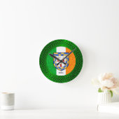 Horloge Ronde Drapeau Shamrock irlandais - Doyle (Maison)