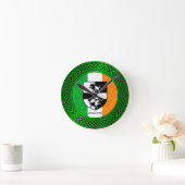Horloge Ronde Drapeau Shamrock irlandais - O'Sullivan (Maison)