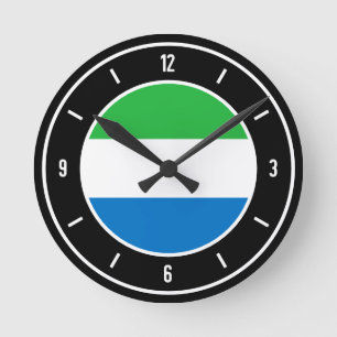 Horloge Ronde Drapeau Sierra Leone élégant