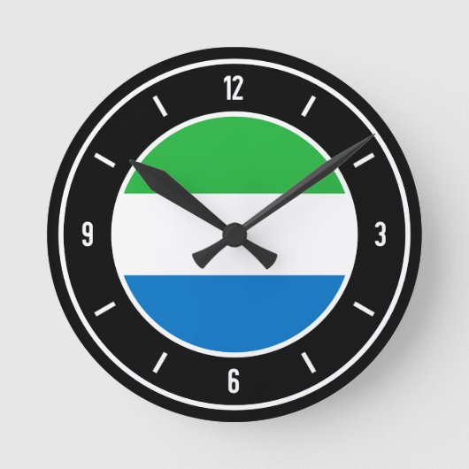 Horloge Ronde Drapeau Sierra Leone élégant (Recto)
