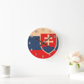 Horloge Ronde Drapeau slovaque de motif vintage (Maison)
