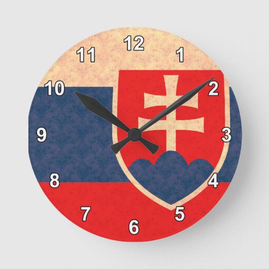 Horloge Ronde Drapeau slovaque de motif vintage (Recto)