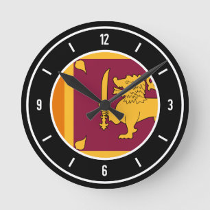 Horloge Ronde Drapeau Sri Lanka élégant