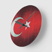 Horloge Ronde Drapeau stylisé de Turquie (Angle)