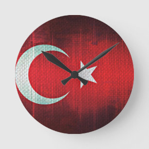 Horloge Ronde Drapeau stylisé de Turquie