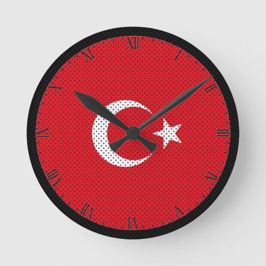 Horloge Ronde Drapeau stylisé de Turquie (Recto)