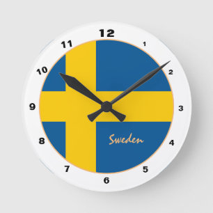 Horloge Ronde Drapeau suédois & Suède tendance Maison / design