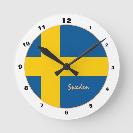 Horloge Ronde Drapeau suédois & Suède tendance Maison / design (Recto)