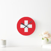 Horloge Ronde Drapeau suisse (Maison)