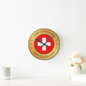 Horloge Ronde Drapeau Suisse (Maison)
