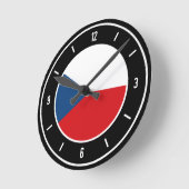 Horloge Ronde Drapeau tchèque élégant (Angle)