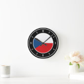 Horloge Ronde Drapeau tchèque élégant (Maison)