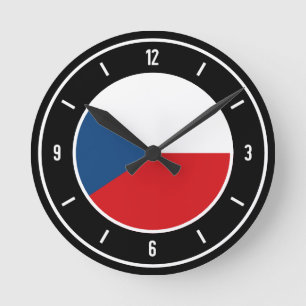 Horloge Ronde Drapeau tchèque élégant