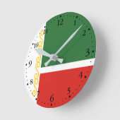 Horloge Ronde Drapeau tchétchène (Angle)