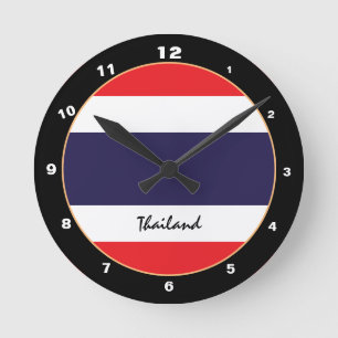Horloge Ronde Drapeau thaïlandais, patriotique Thaïlande tendanc