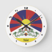 Horloge Ronde Drapeau Tibétain & Tibet patriotique Accueil /desi (Recto)