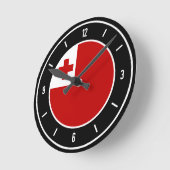 Horloge Ronde Drapeau Tonga élégant (Angle)