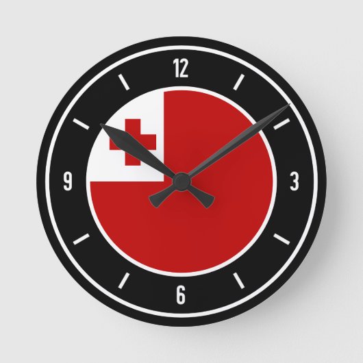 Horloge Ronde Drapeau Tonga élégant (Recto)