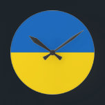 Horloge Ronde Drapeau Ukraine<br><div class="desc">Drapeau Ukraine</div>