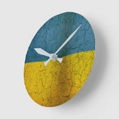 Horloge Ronde Drapeau ukrainien (Angle)