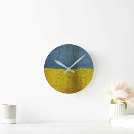 Horloge Ronde Drapeau ukrainien (Maison)