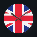 Horloge Ronde Drapeau Union Jack du Royaume-Uni<br><div class="desc">Drapeau Union Jack du Royaume-Uni</div>