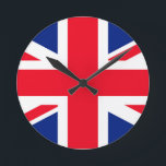 Horloge Ronde Drapeau Union Jack du Royaume-Uni<br><div class="desc">Drapeau Union Jack du Royaume-Uni</div>