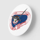 Horloge Ronde Drapeau Utah Escalade carabiner (Angle)