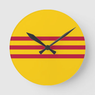 Horloge Ronde Drapeau vietnamien du sud - đỏ de sọc de Ba d