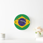 Horloge Ronde Drapeau WallClocks du Brésil (Maison)