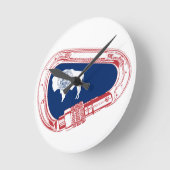 Horloge Ronde Drapeau Wyoming Escalade Carabiner (Angle)