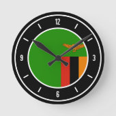 Horloge Ronde Drapeau Zambie élégant (Recto)