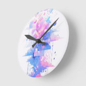 Horloge Ronde Dreamy Geometric Skyscape (Angle)
