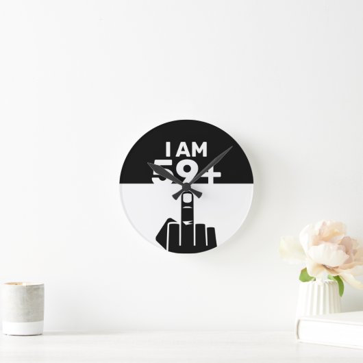 Horloge Ronde Drôle 60e cadeau d'anniversaire, 59 Plus un (Maison)