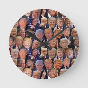 Horloge Ronde Drôle cadeau Trump