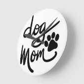 Horloge Ronde Drôle Chien Paw Chien Maman (Angle)