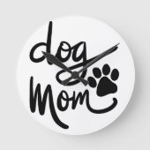 Horloge Ronde Drôle Chien Paw Chien Maman (Recto)