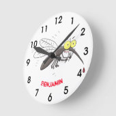 Horloge Ronde Drôle dessin d'insecte moustique (Angle)