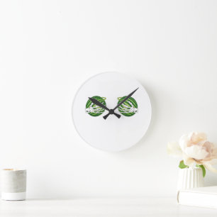 Horloge Ronde Drôle Halloween Squelette mains tenant Melons