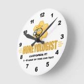 Horloge Ronde Drôle Miel Bee (Angle)