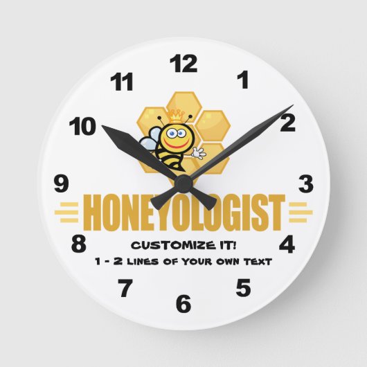 Horloge Ronde Drôle Miel Bee (Recto)