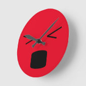 Horloge Ronde Drôle noir rouge blessant visage fâché (Angle)