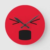 Horloge Ronde Drôle noir rouge blessant visage fâché (Recto)