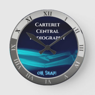 Horloge Ronde Drôle "Oh, Snap" Bras cassé Xray