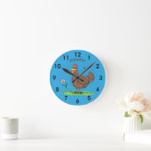 Horloge Ronde Drôle poulet rustique whimsical dessin animé (Maison)