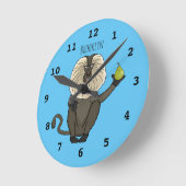 Horloge Ronde Drôle singe-singe macaque à queue de lion (Angle)