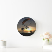 Horloge Ronde Dropzone At Dusk Adventure Paraglider Art (Maison)