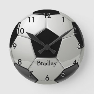 Horloge ronde du bal de football personnalisé