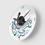 Horloge ronde du cygne noir (Angle)