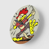 Horloge ronde du dessin de poulet (Angle)
